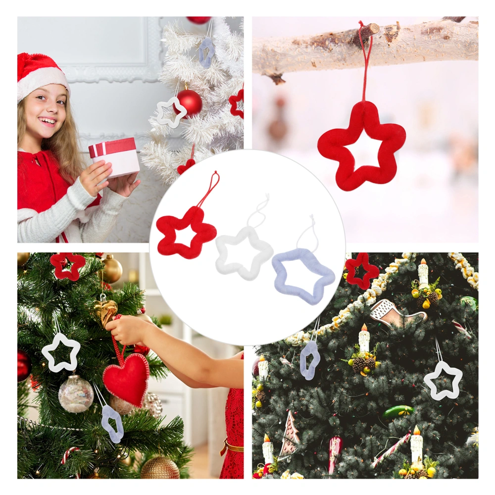 3pcs Christmas Tree Hanging Decor Creative Hollow-out Star Xmas Pendant