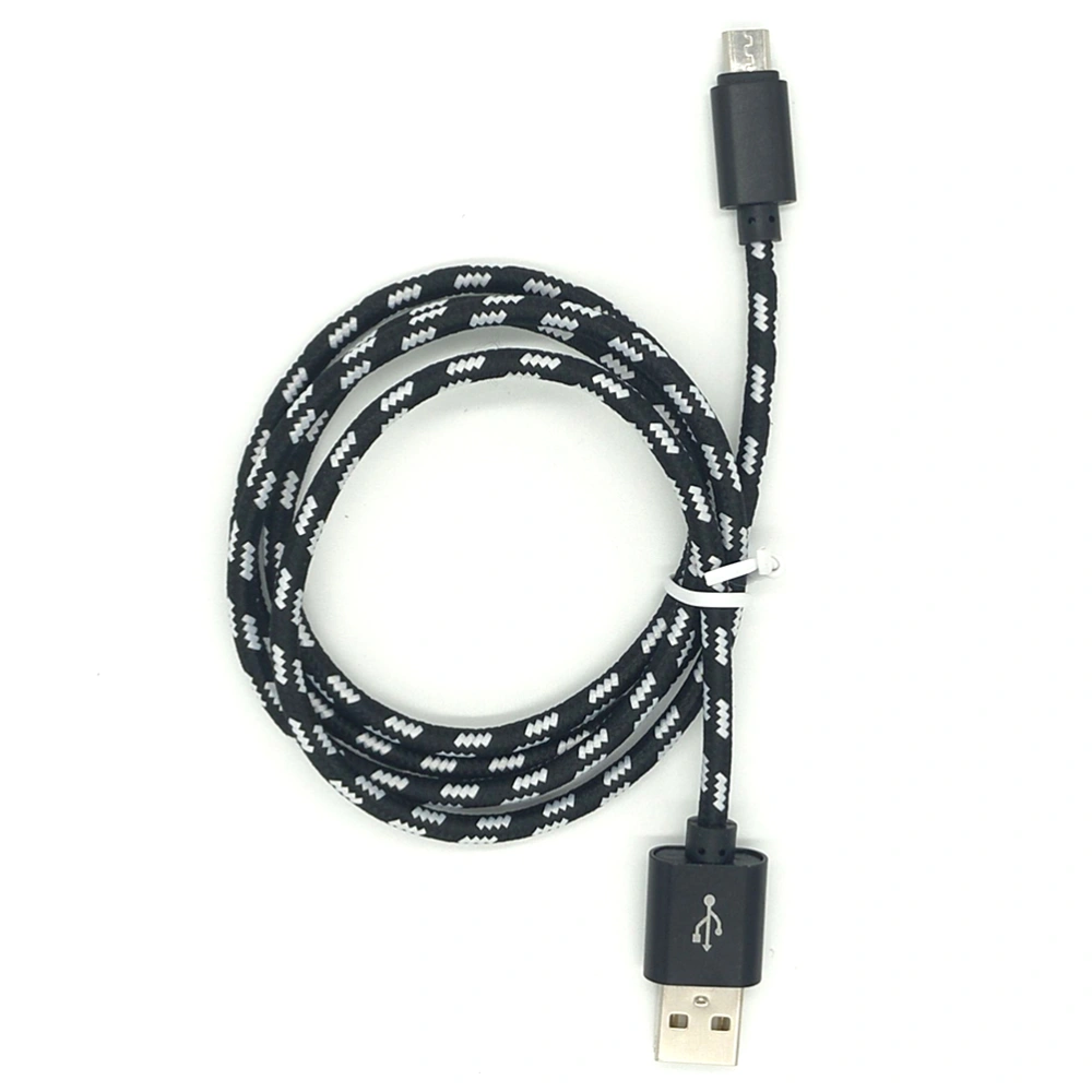 1 Meter 2A Charger Cable Nylon Braided Micro USB Data Sync and Charging Cable for Android Phones Tablets Galaxy S7/ S6/ Pixel 2/ Xperia X LG G5/ V10/ V20/ Lumia 950/ 950 XL (Black)