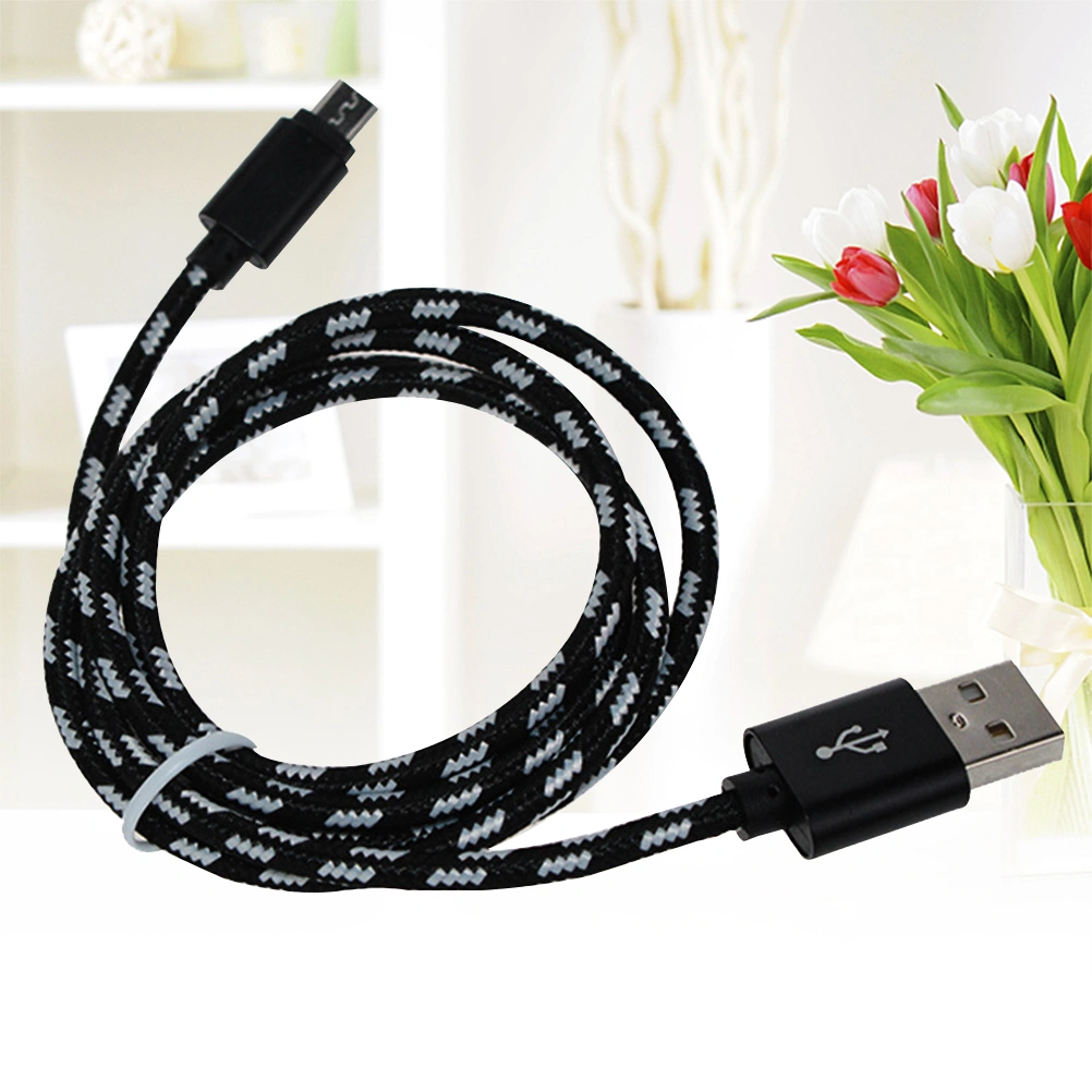 1 Meter 2A Charger Cable Nylon Braided Micro USB Data Sync and Charging Cable for Android Phones Tablets Galaxy S7/ S6/ Pixel 2/ Xperia X LG G5/ V10/ V20/ Lumia 950/ 950 XL (Black)