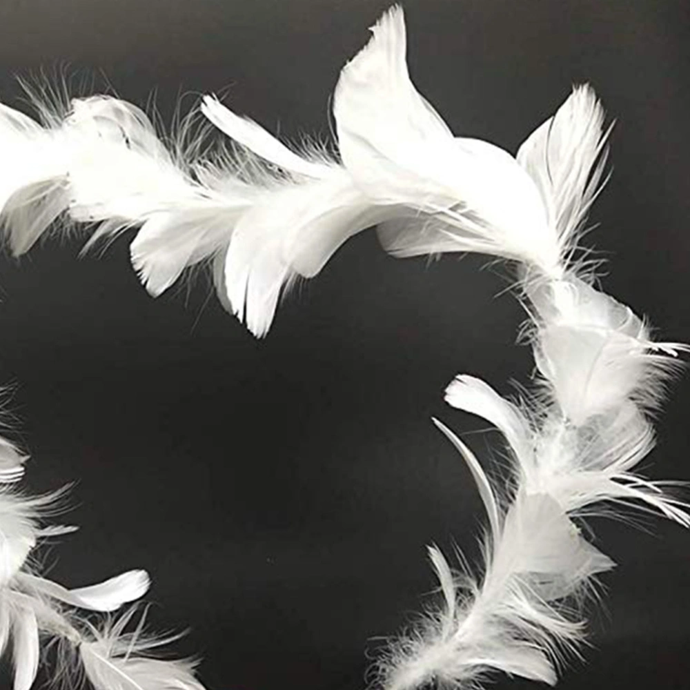 2 Pcs Feather Cake Toppers Bendable Natural Feather Ring Cake Decorations Wedding Birthday Party Anniversary Cake Decorating Supplies (White, Without Light)