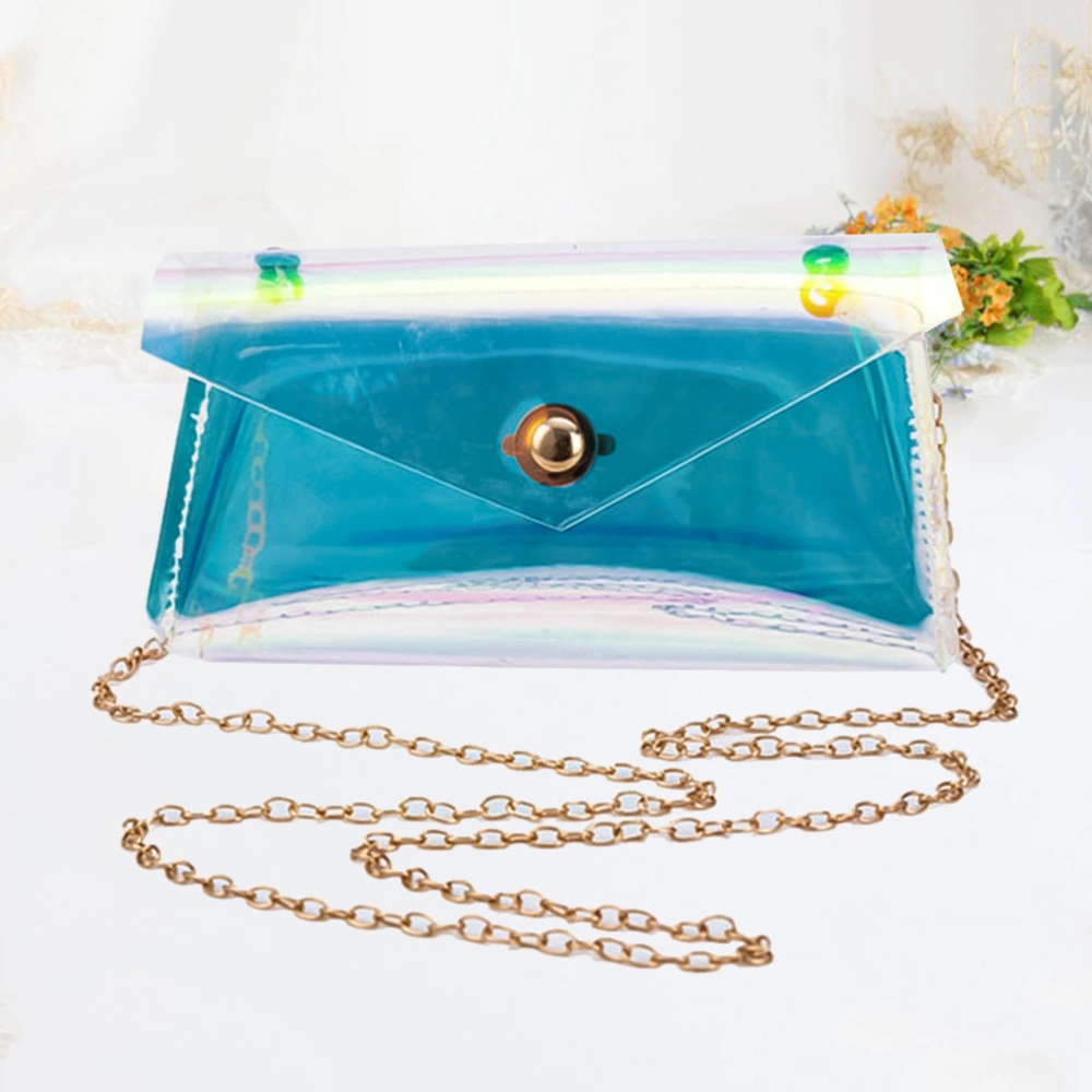 1 Pc TPU Makeup Bag Transparent Phone change Crossbody Bag for Girl (Sky-blue)