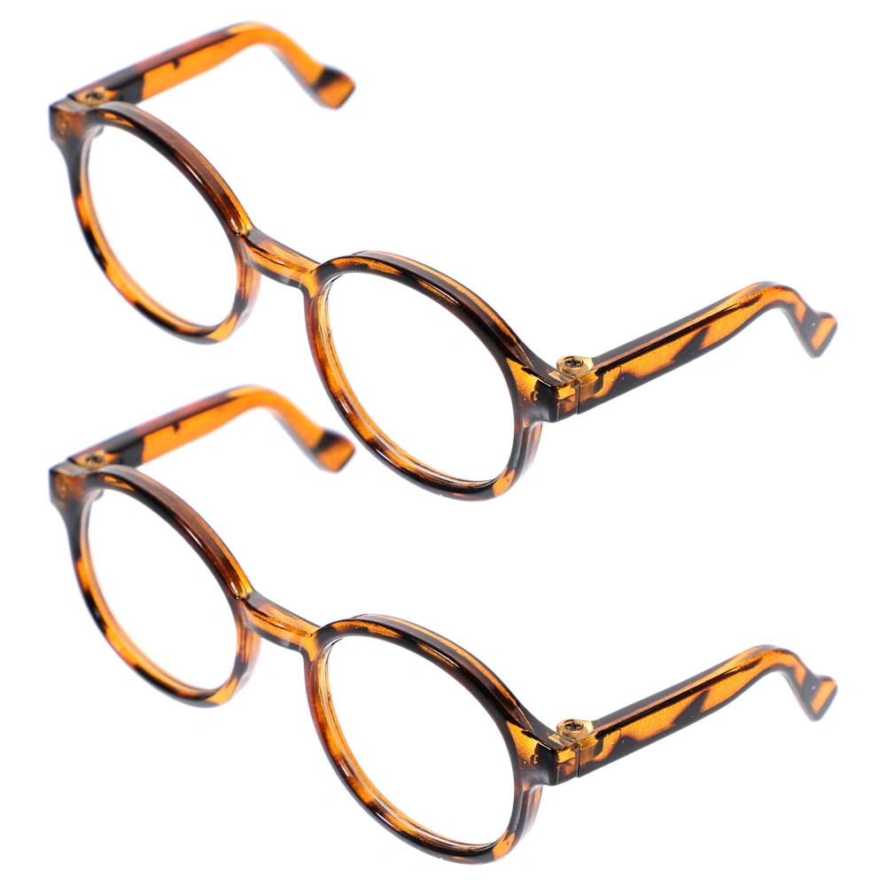 2Pcs Eye-Catching Glasses Toys Decorative Eyeglasses Props Practical Doll Glasses Stylish Glasses