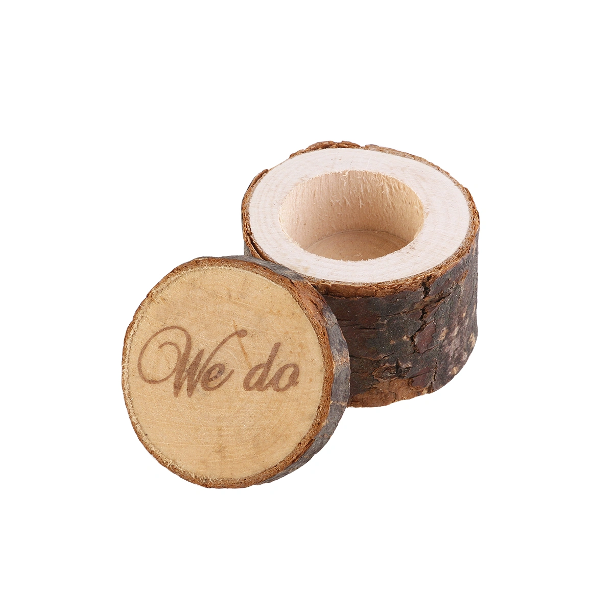 Wooden Printed We Do Rustic Shabby Chic Wedding Ring Bearer Box