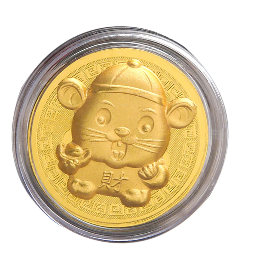 1Pc Good Fortune Gold Gift Decor Mouse Rat Commemorative Coin 2020 New Year Gift
