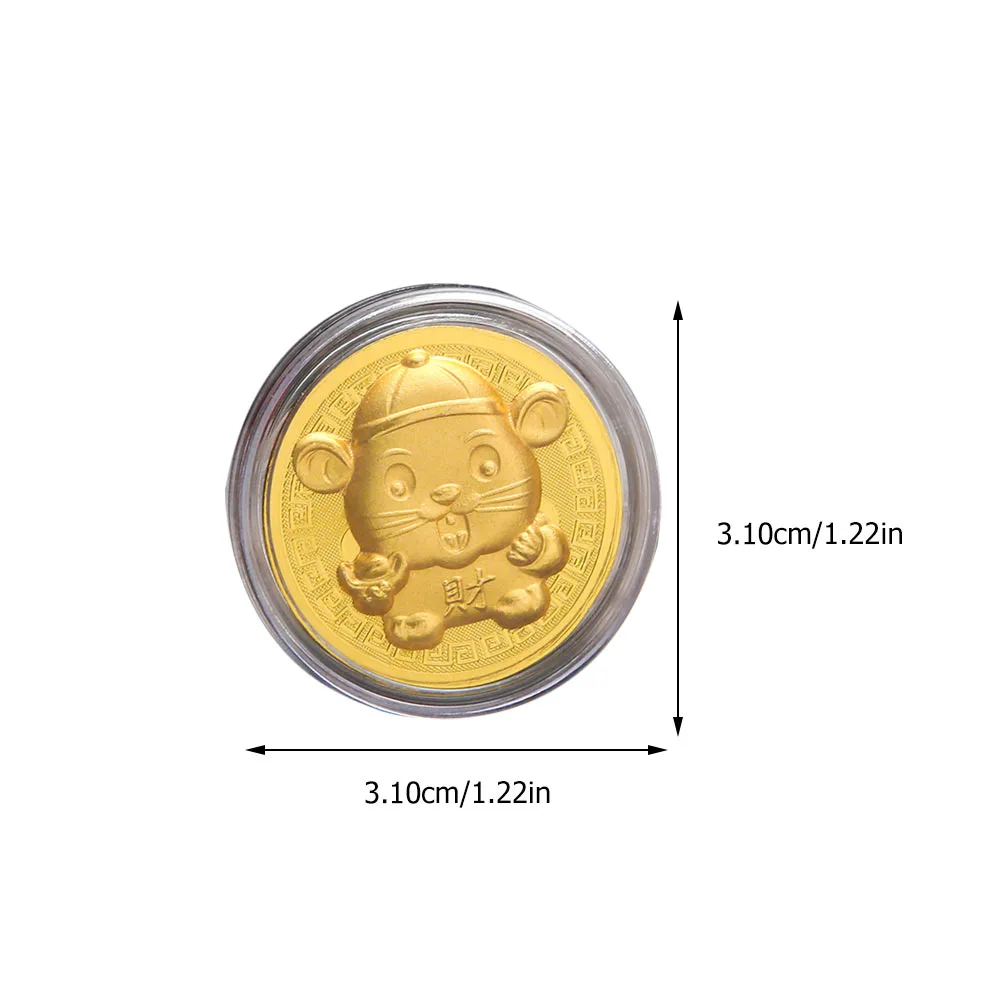 1Pc Good Fortune Gold Gift Decor Mouse Rat Commemorative Coin 2020 New Year Gift