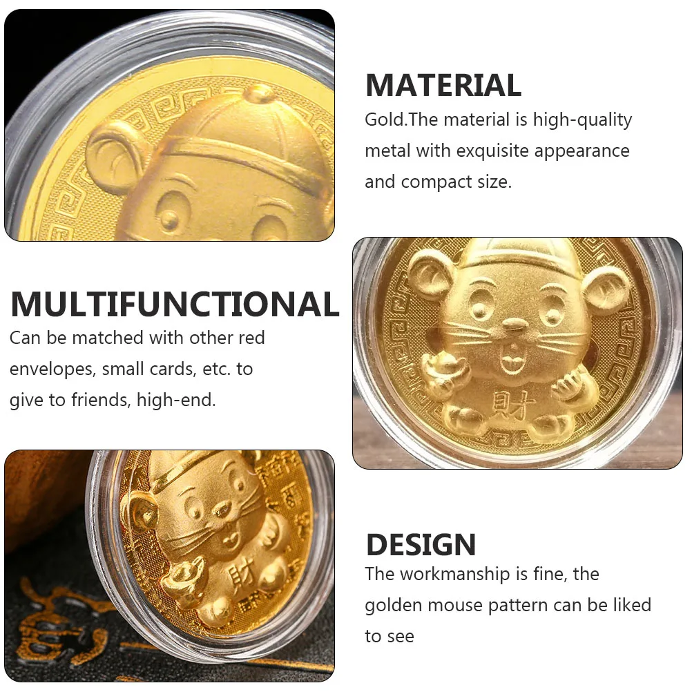 1Pc Good Fortune Gold Gift Decor Mouse Rat Commemorative Coin 2020 New Year Gift