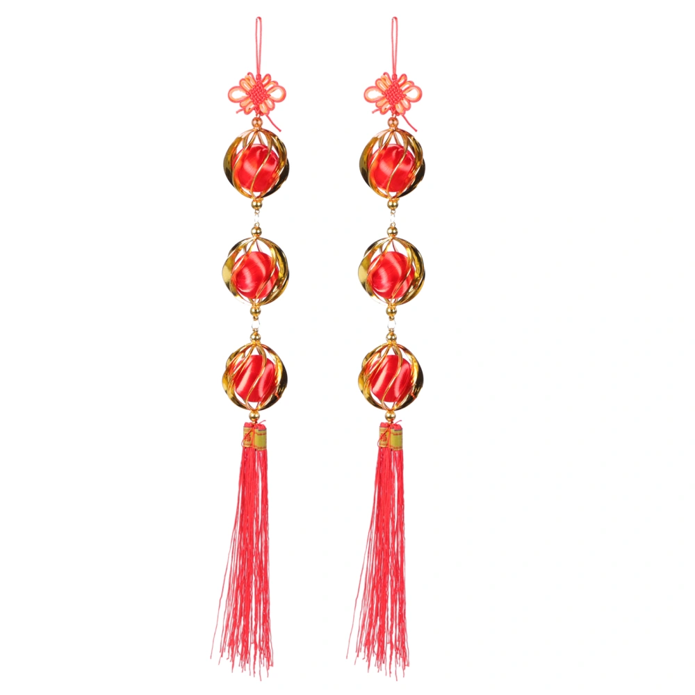 2pcs Chinese Style Red Lantern Pendants New Year Pendant Chinese Style Hanging Decor