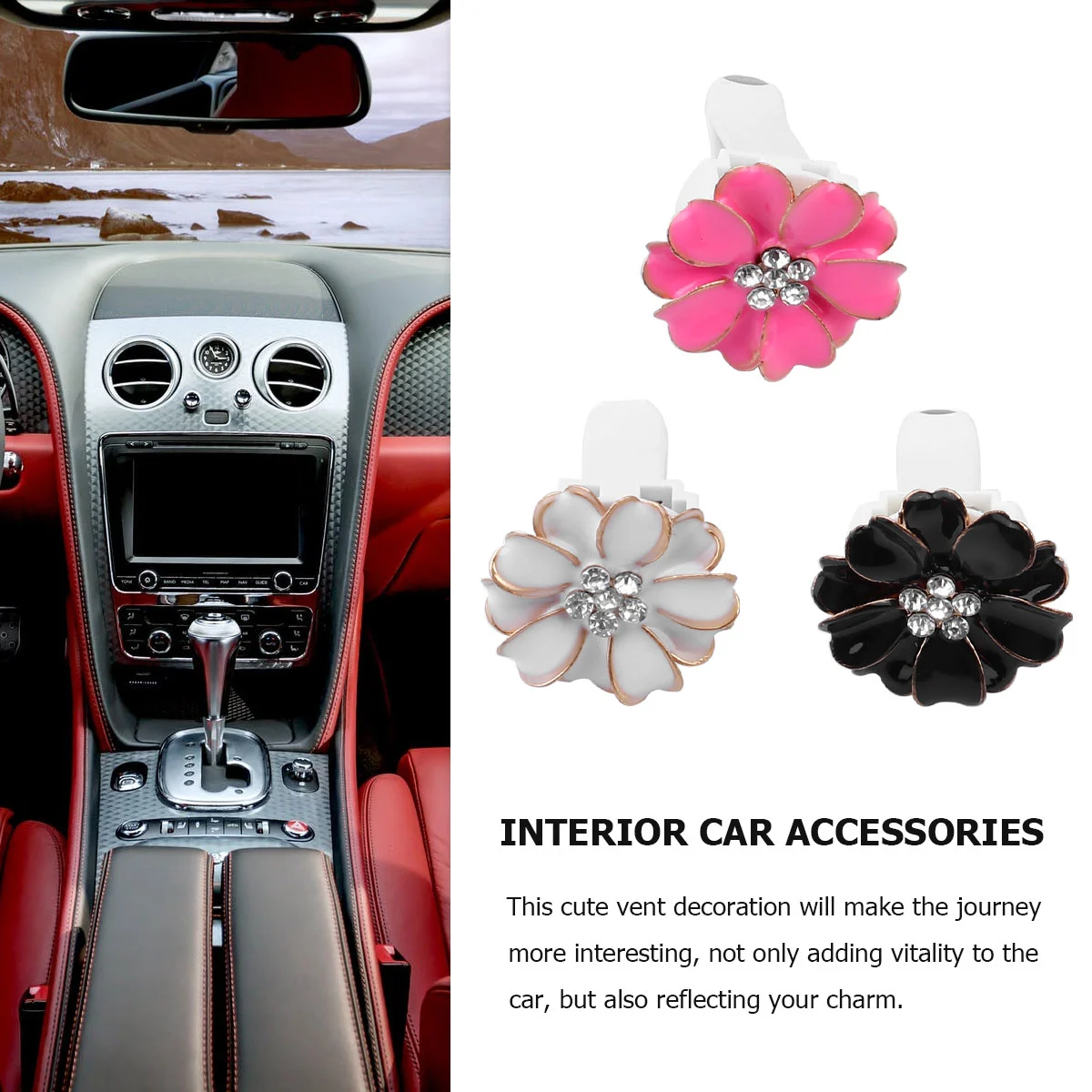3 Pcs Flowers Car Accessories Car Vent Accessories Air Freshener Clips
