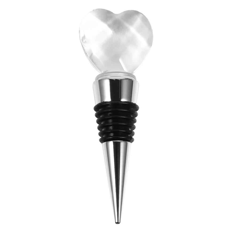 1 Pc Heart Shape Wine Bottle Cork Alloy Stopper Sturdy Wine Sealer (Silver)