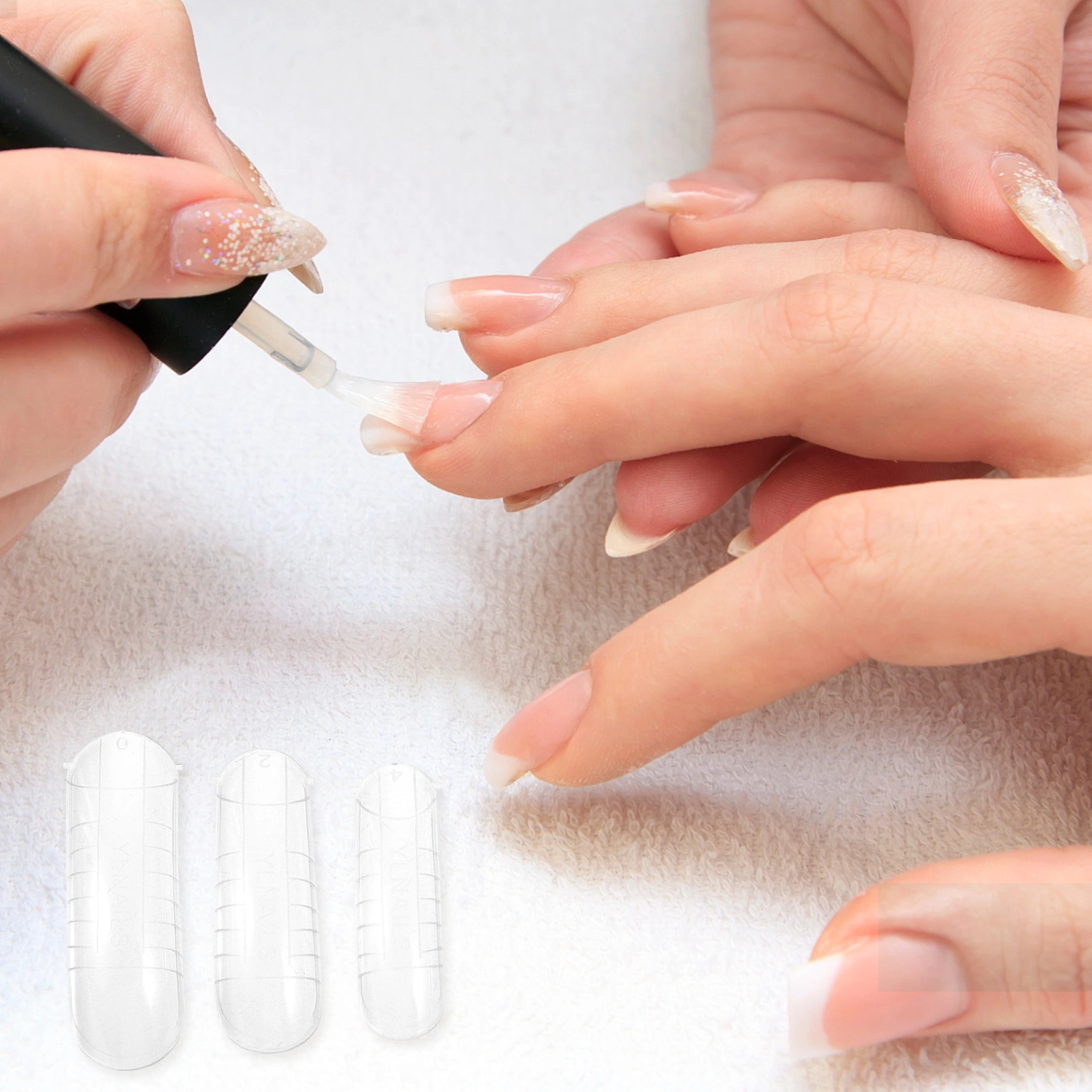 120pcs/Box Long Fake Nails Clear Plastic Nails Full Cover Artificial Nails