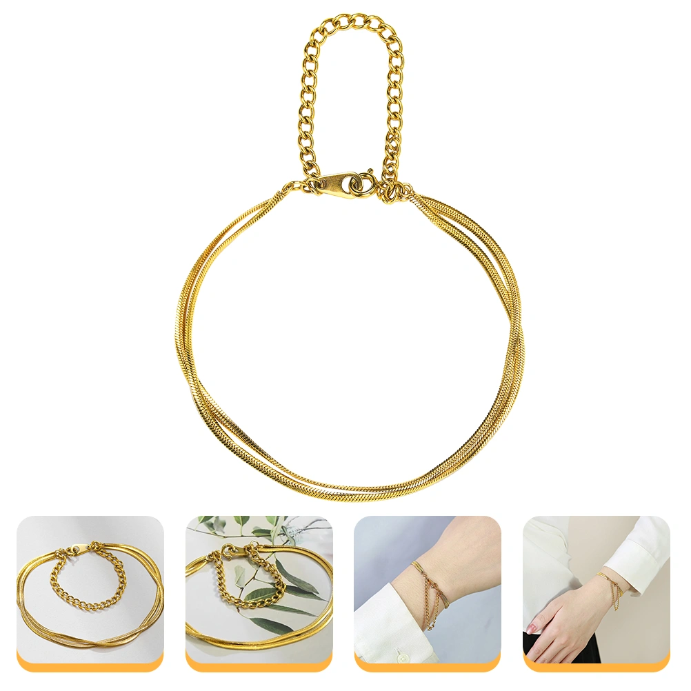 Stainless Steel Bracelets Snake Chain Layered Bracelets Women's Ankle Bracelet