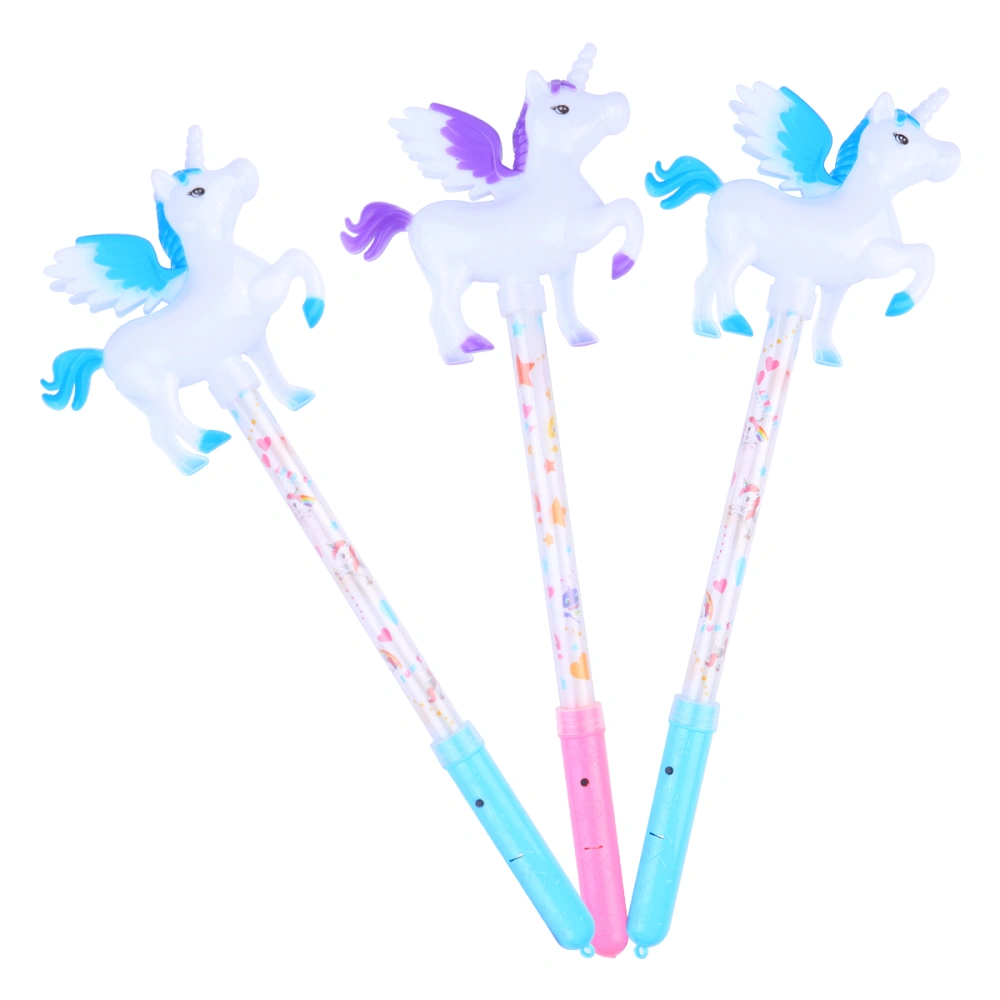 3Pcs LED Light Unicorn Wand Glow Unicorn Party Wand Toy Prop (Random Color)