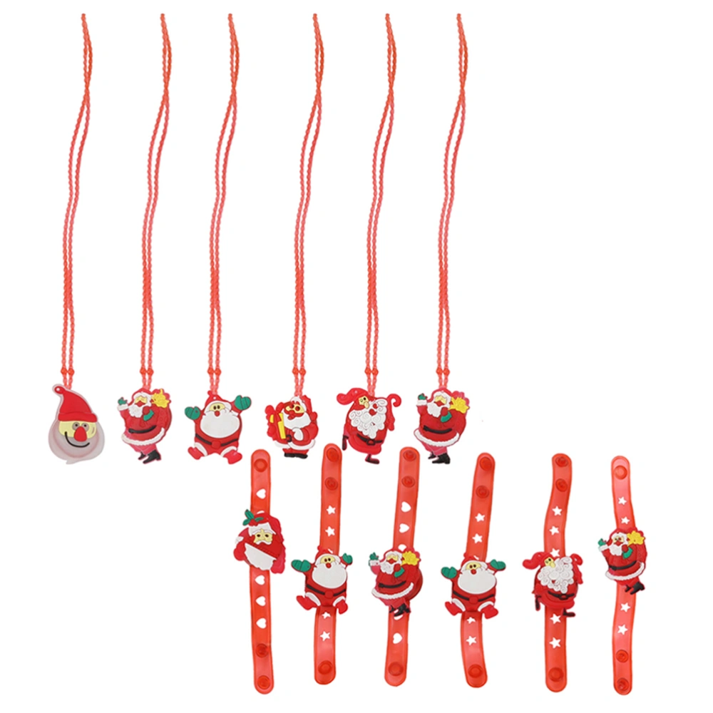 1 Set Christmas Light Up Necklace Bracelet Kid Toy Gift (Random Color Style)