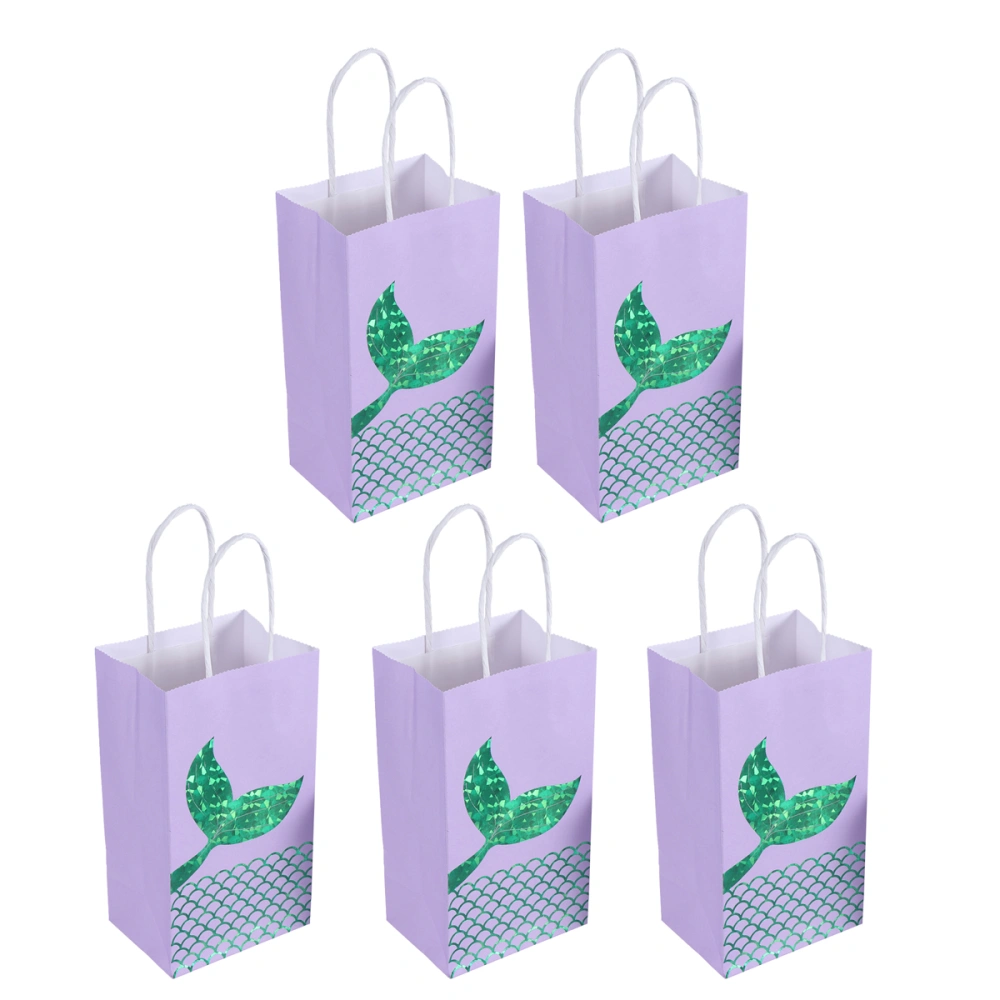 10pcs Cartoon Gift Bags Mermaid Tail Paper Bag Candy Pouch Kids Birthday Party Decoration Wedding Favors (Green)