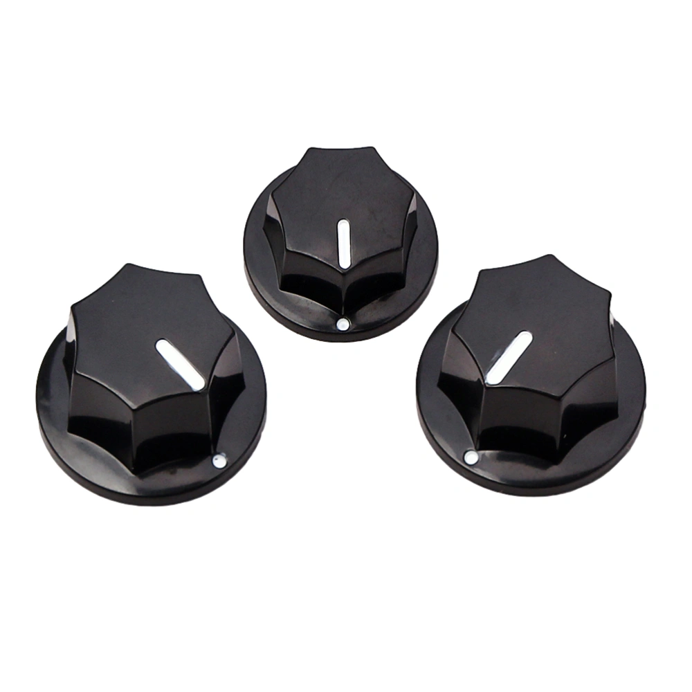 3pcs Guitar Accessories Amp Volume Tone Control Knobs Plastic Black Vintage Style Jazz Bass Guitar GD42