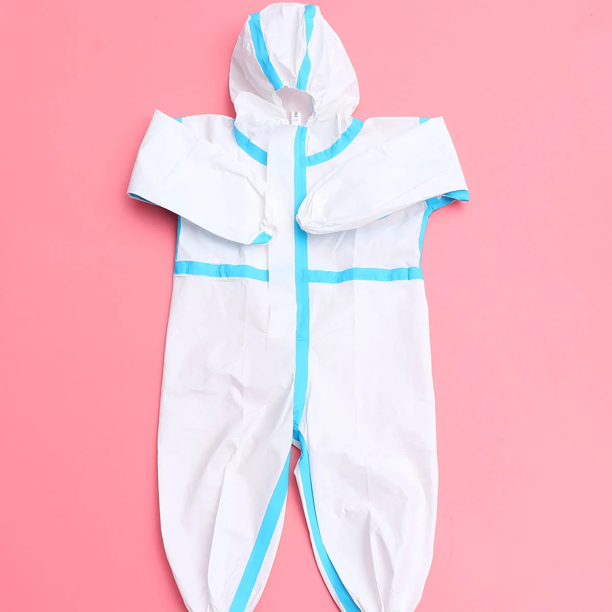 Disposable Nonwoven Coverall Full Security Protective Clothes Breathable Dust-proof Hooded Coat Labour Costume Suit for Child- Size 90 (Suitable for 85-100cm Kids)
