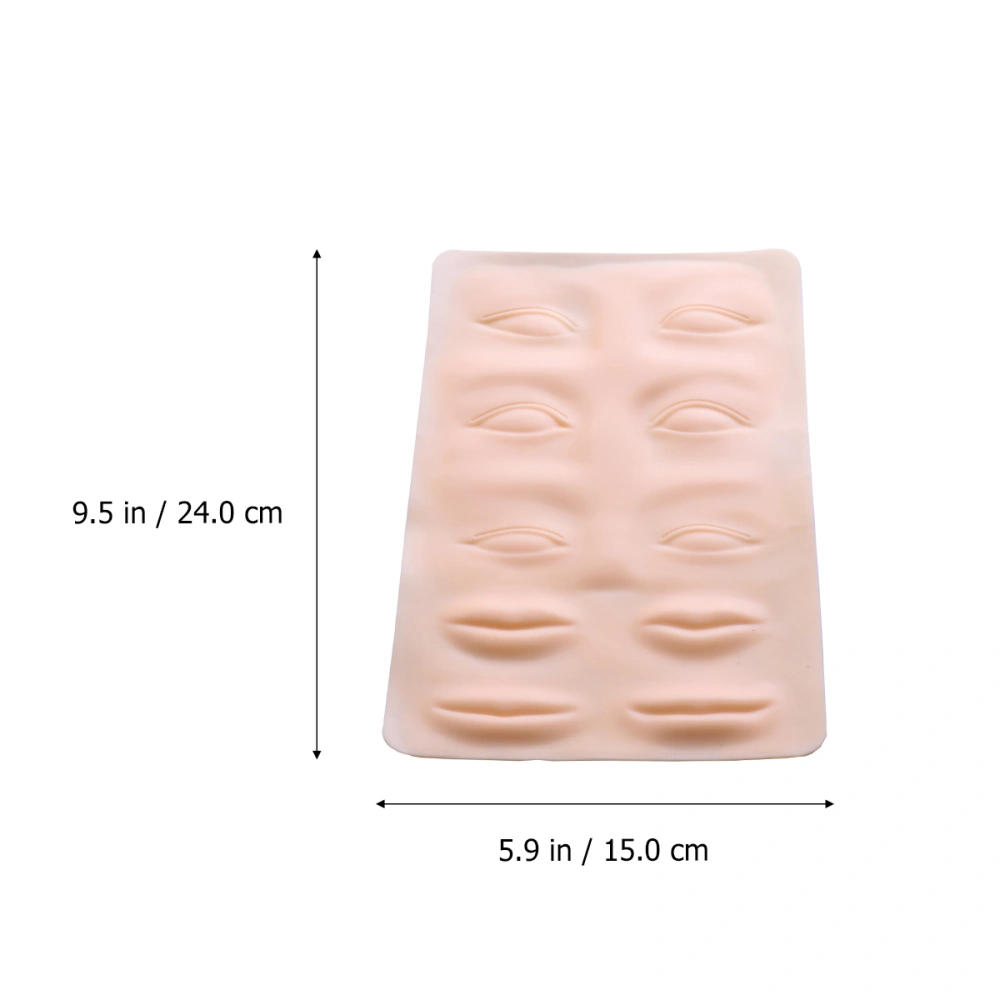 1PC Embroidered Practice Skin Blank Silicone Practice Skin Simulation Practice Skin for Beginners Professional Salon Use 3D Eyebrow Lip Style Size 2