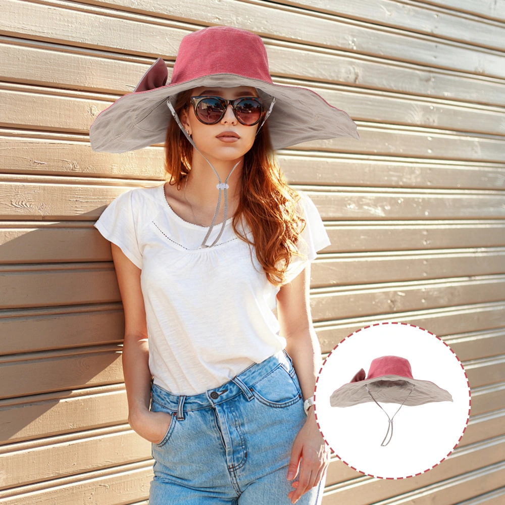 Stylish Wide Brim Sun Hat Sun Protection Hat Chic Folding Large Brim Sun Hat