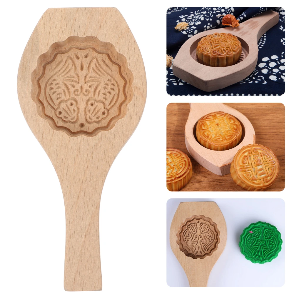 1Pc Wood Moon Cake Mold DIY Baking Mold Pastries Mold Kitchen Baking Supply