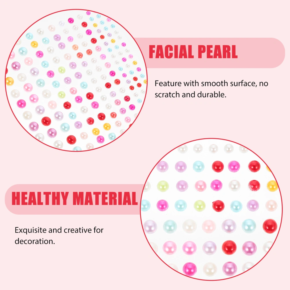 5pcs Face Pearl Stickers Adhesive Pearl Stickers Flat Back Pearls Stickers