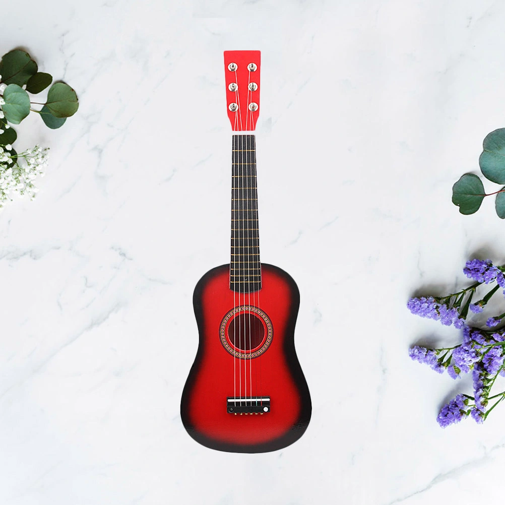 23 Inch Folk Acoustic Guitar Music Instrument Mini Guitar for Beginner Children Music Lover (Red)