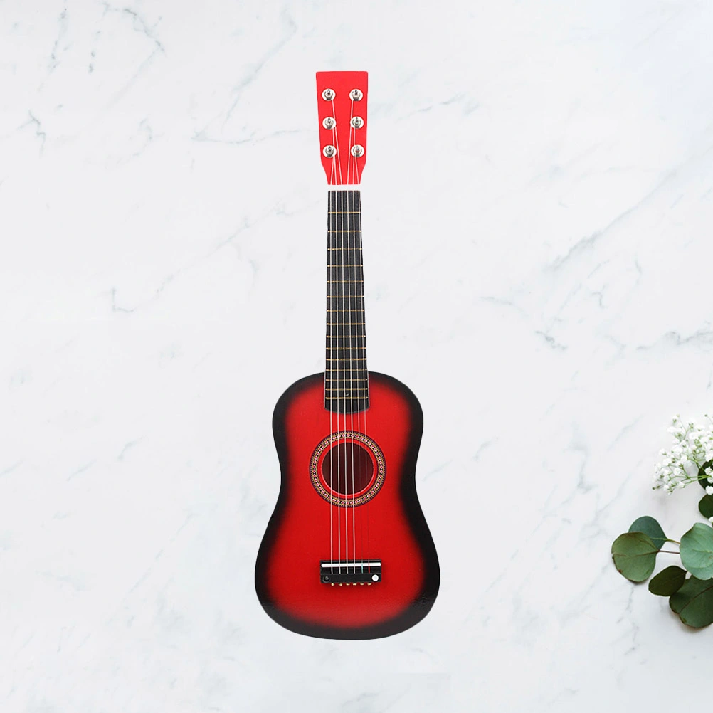23 Inch Folk Acoustic Guitar Music Instrument Mini Guitar for Beginner Children Music Lover (Red)