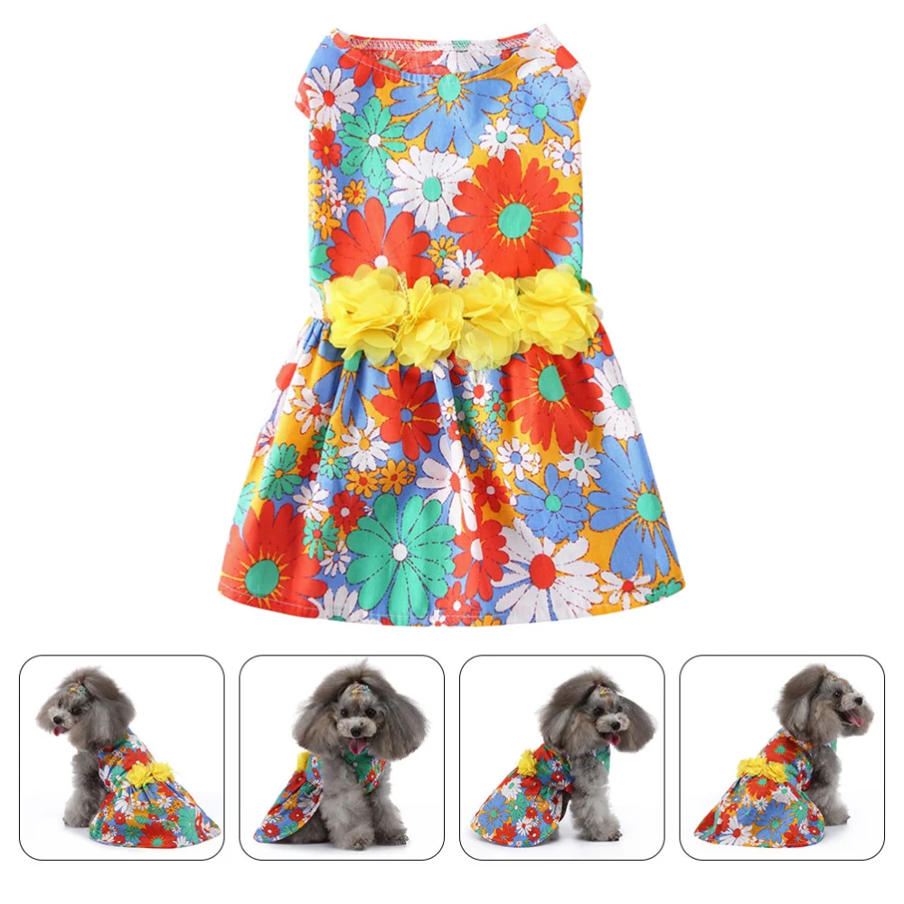 Decorative Puppy Dress Delicate Pet Clothes Polyester Dog Apparel Pet Accessory