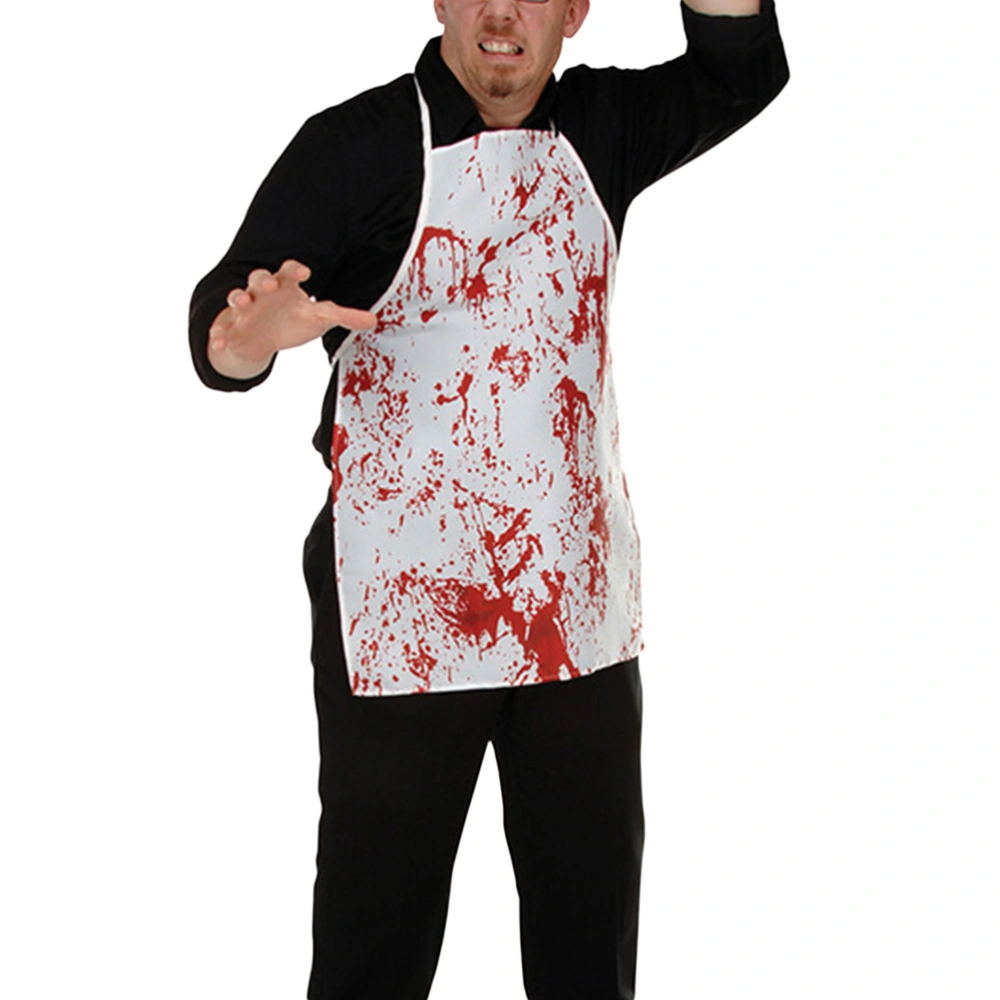 Bloody Apron Halloween Apron Horror Butchers Chef Kitchen Cook Apron for Adult Costume Party (Red)