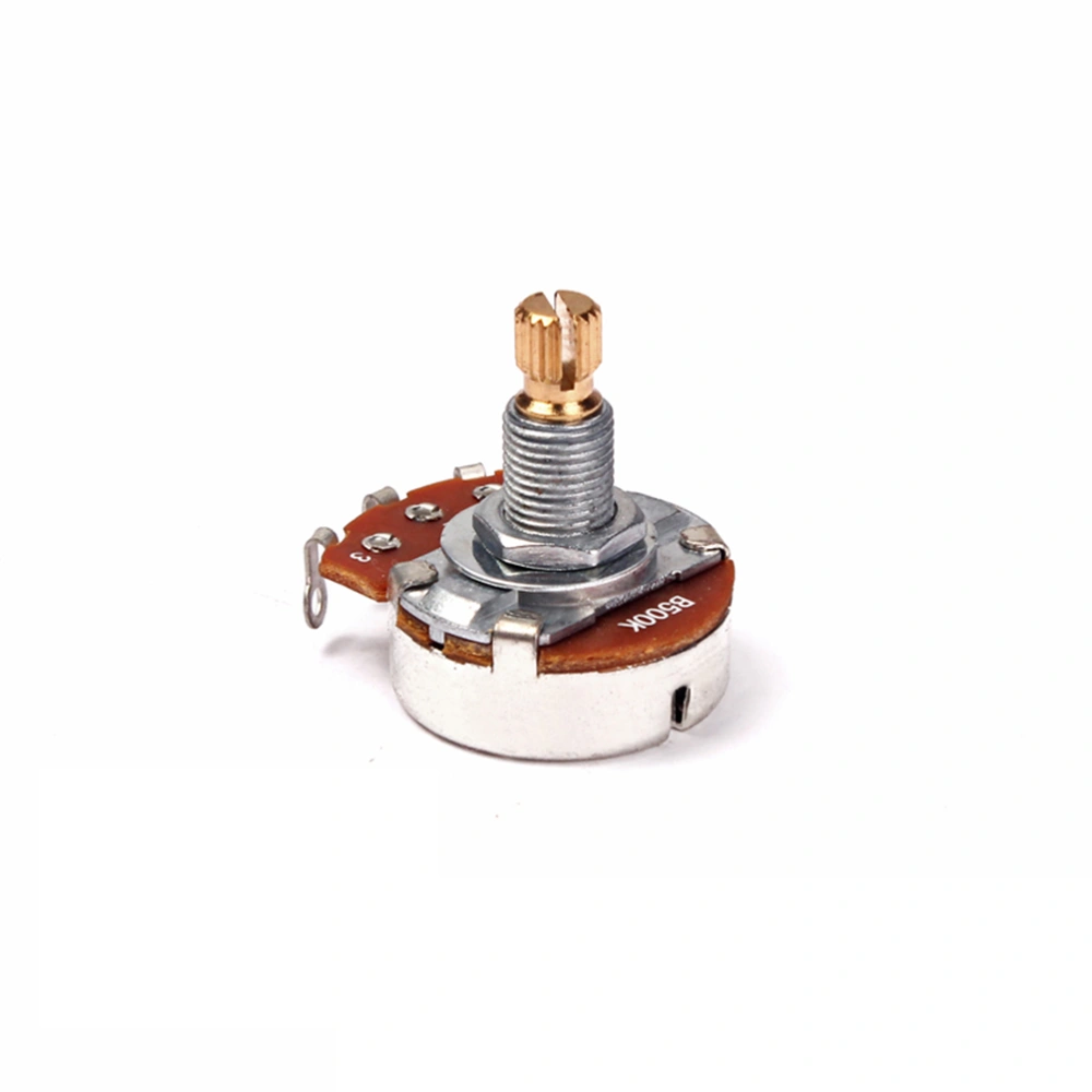 B500K Mini Long Knurled Split Shaft Guitar Potentiometers Shaft with Copper Head Volume and Tone Controls