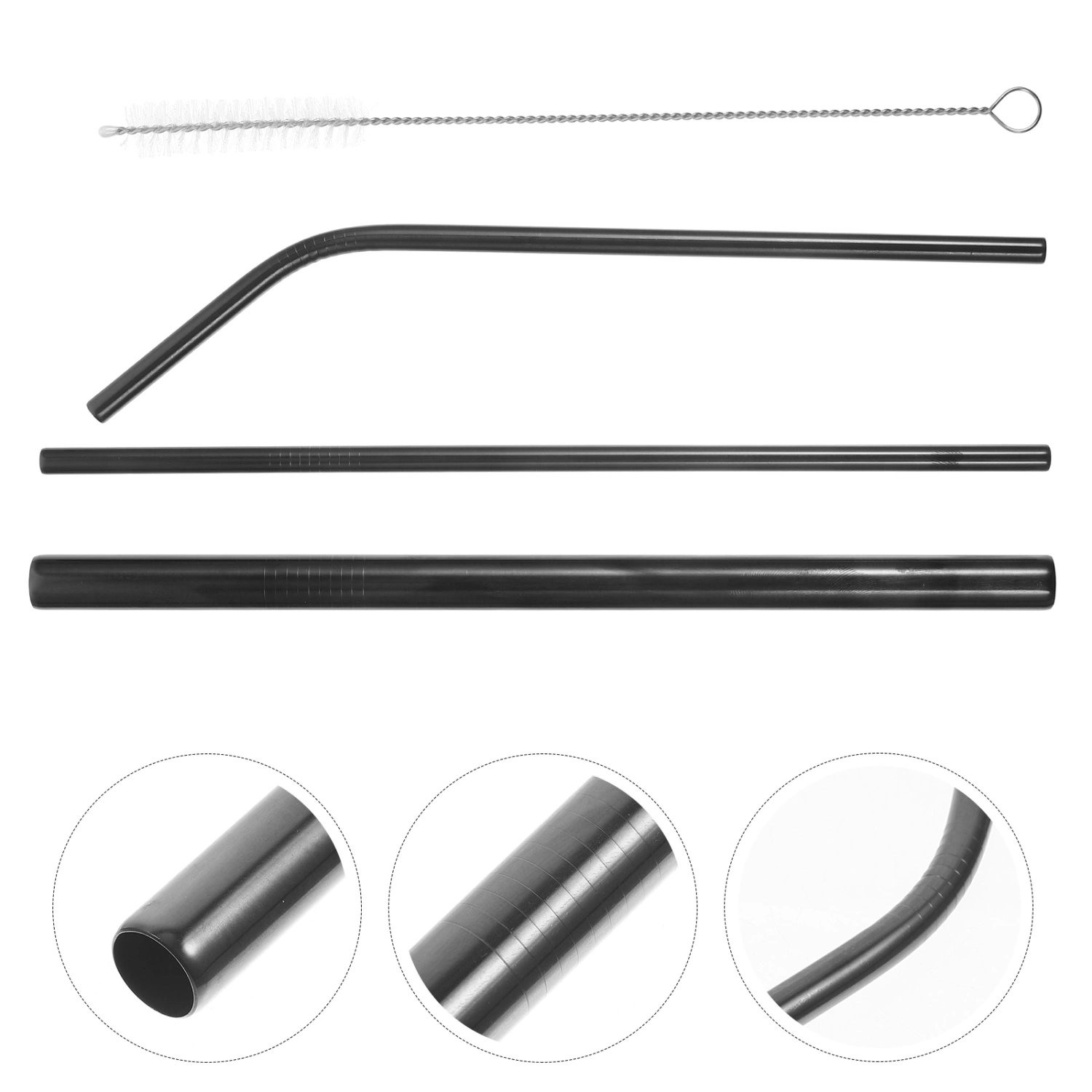 1 Set of Multipurpose Straw Stirrers Party Drinking Straws Metal Juice Straws Durable Water Straws with Cleaning Brushes