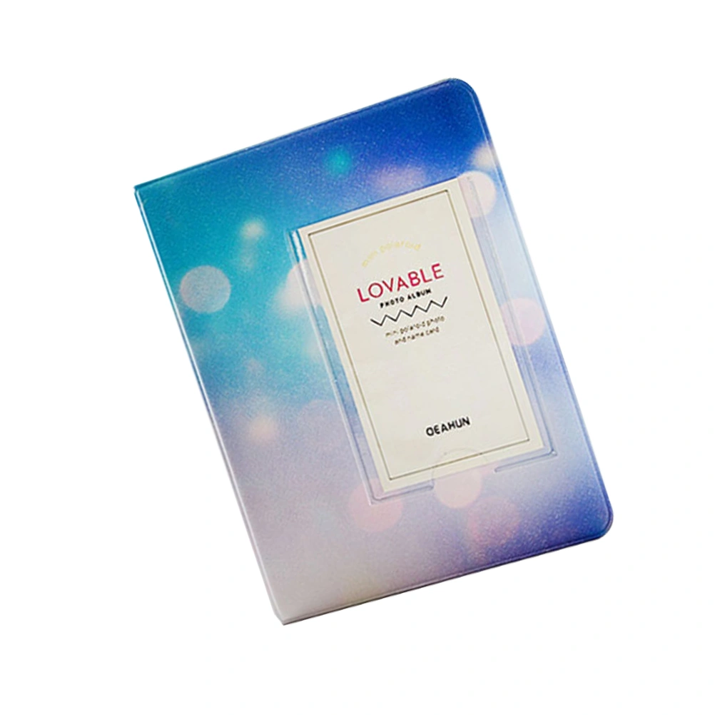 64 Pockets Shining Star Sky Photo Album Holder Candy Color Album for 3 Inch Mini Photo Album(Blue Spot)