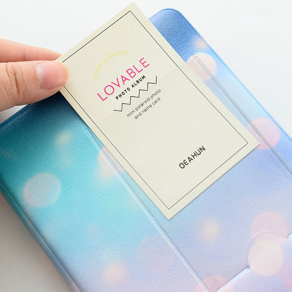64 Pockets Shining Star Sky Photo Album Holder Candy Color Album for 3 Inch Mini Photo Album(Blue Spot)