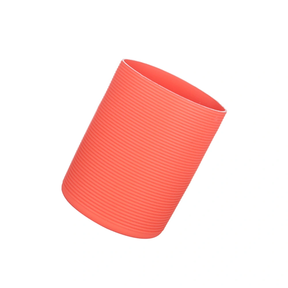 Straight Thicken Cup Sleeve Heat-resistant Non-slip Water Glass Cover Reusable Silicon Bottle Sleeves (Random Color)