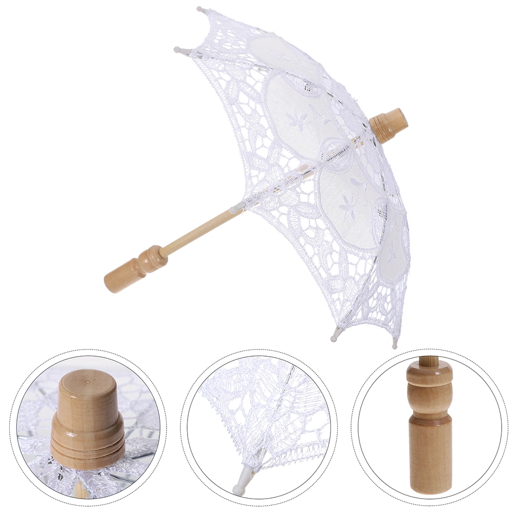 2Pcs Cotton Cloth Umbrella Wedding Party Umbrella Prop Bride Costume Prop Accessory