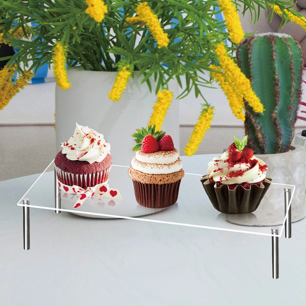 1 Set of Desktop Cake Holder Transparent Cake Tray Multi-function Dessert Stand Dessert Accessory