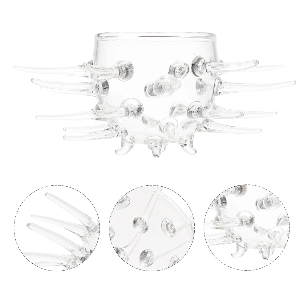 1 Pc Creative Glass Sea Urchin Shaped Cocktail Cup for Cocktails Wine (Transparent)