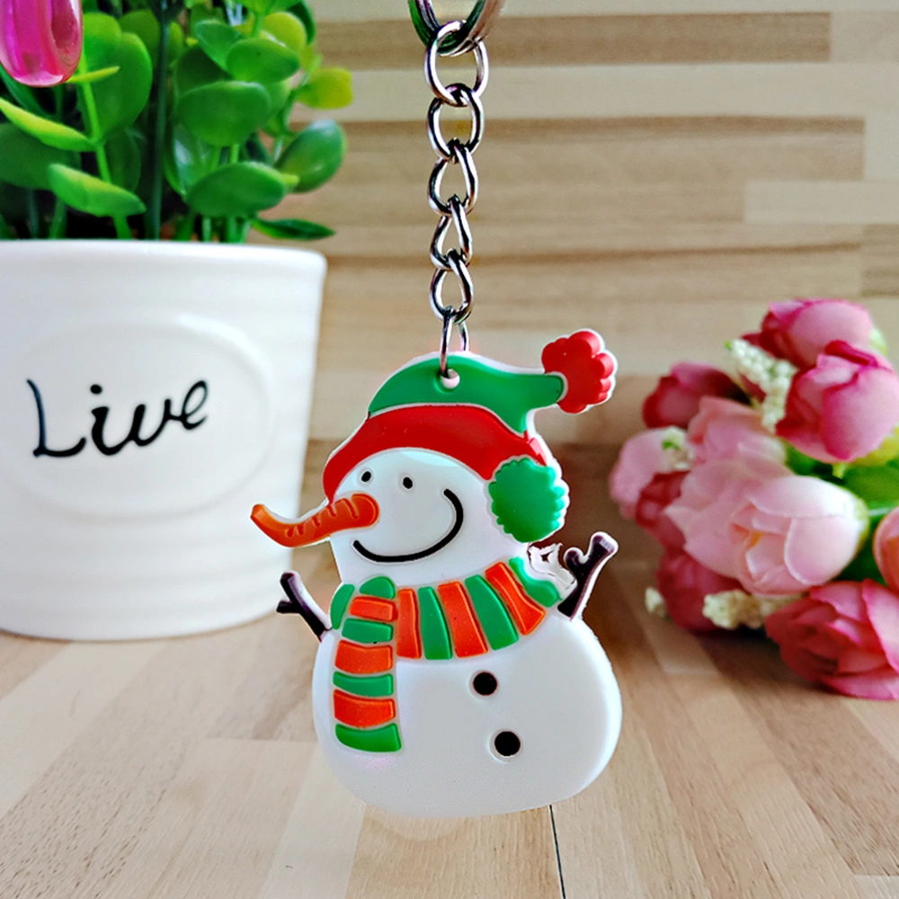 16pcs Christmas Theme Keyring PVC Keychain Creative Pendant Decorations for Car Key Purse Bag Gift (Random Style)