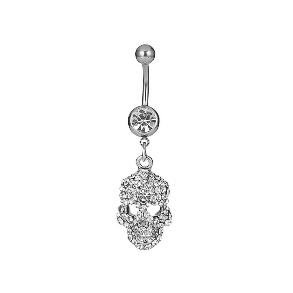 Belly Button Ring Jewelry Skull Head Belly Ring Rhinestone Belly Ring Piercing Belly Button Ring