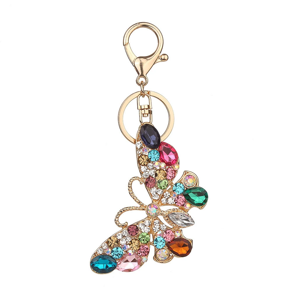 Crystal Keyring Rhinestone Purse Handbag Car Key Pendant Keychain for Party Wedding Birthday Gift(Colorful)