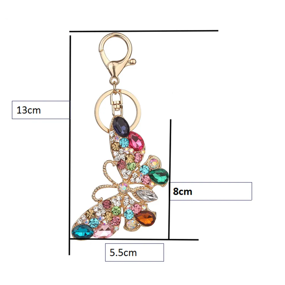 Crystal Keyring Rhinestone Purse Handbag Car Key Pendant Keychain for Party Wedding Birthday Gift(Colorful)
