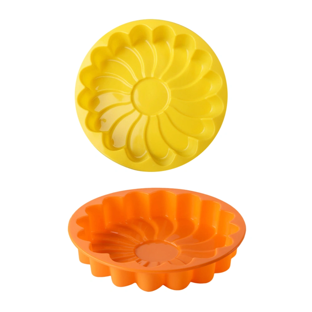 2pcs Round Silicone Cake Pan Non-stick Baking Molds Tray for Quiche Tart Pie (Mixed Colors)