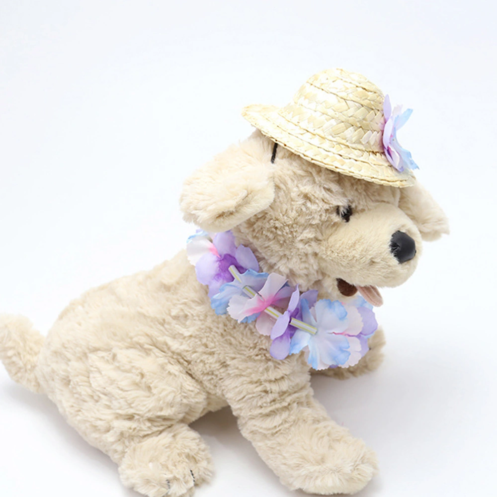 1 Set Hawaiian Pet Hat Garland Fashion Dog Dress Pet Dog Caps for Photography