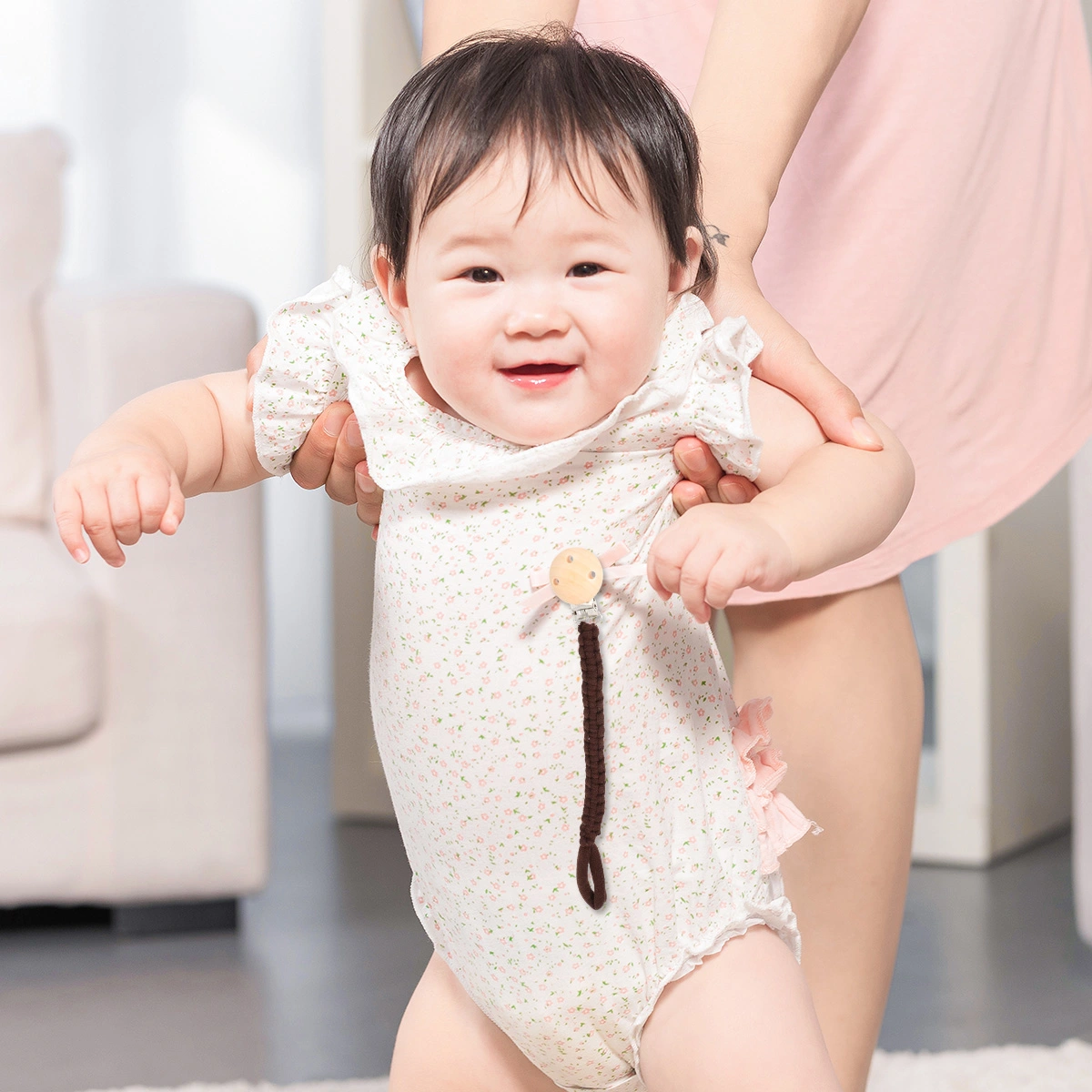 1pc Baby Dummy Clips Pacifier Clip Holder Hand-Woven Cotton Pacifier Chain