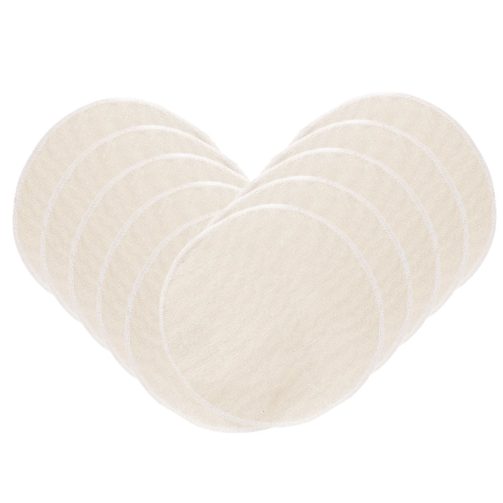 1 Set 10Pcs Pure Cotton Steamer Cloths Filter Pads Practical Steamer Mats (Beige)