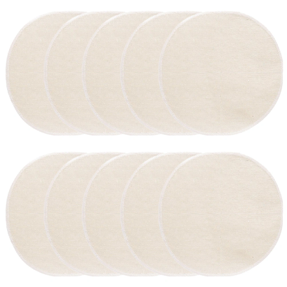 1 Set 10Pcs Pure Cotton Steamer Cloths Filter Pads Practical Steamer Mats (Beige)