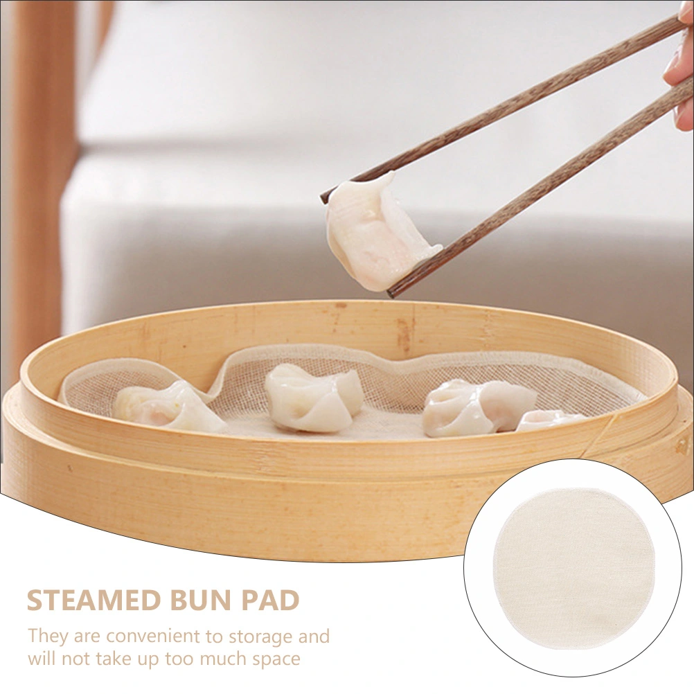 1 Set 10Pcs Pure Cotton Steamer Cloths Filter Pads Practical Steamer Mats (Beige)