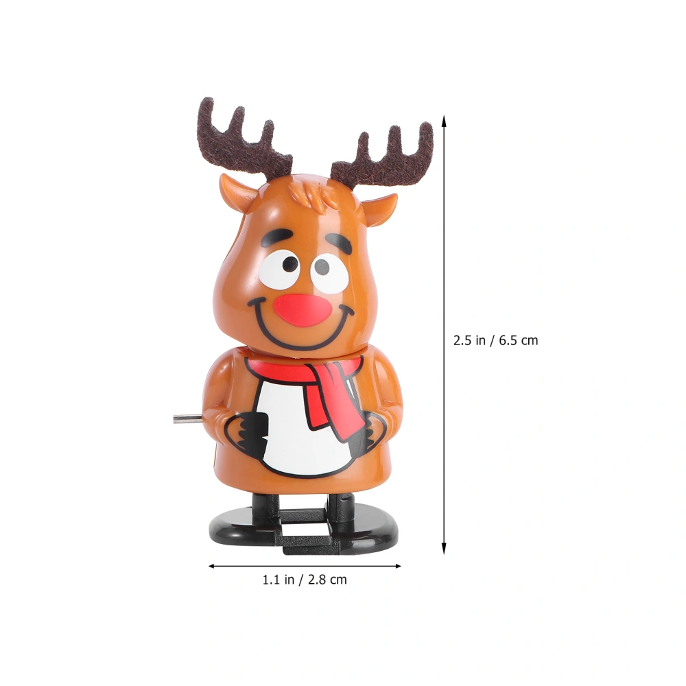 2pcs Lovely Christmas Gift Walking Props Elk Model Clockwork Toys Deer Shaking Head Wind-up Toys Party Favors Party Supplies for Kids Child (Scarf for Random Color)