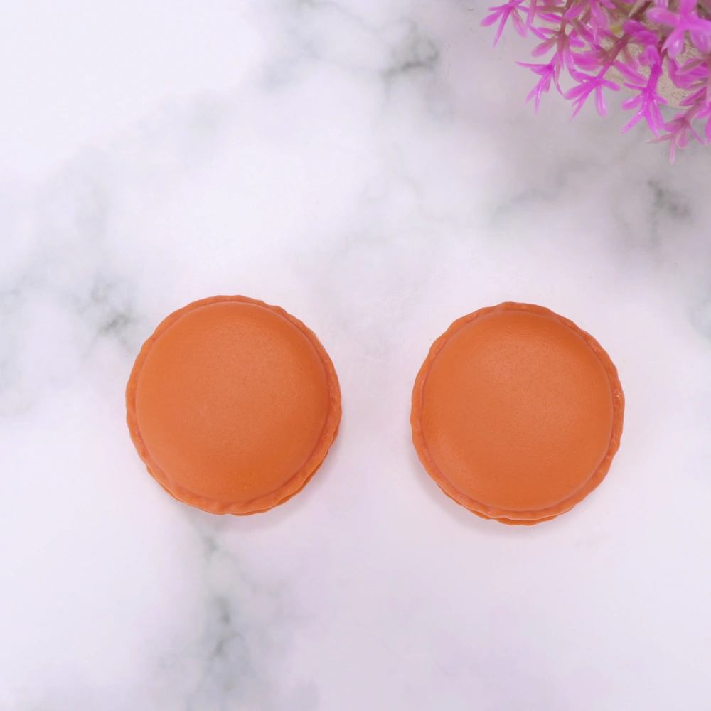 2Pcs Mini Macarons Storage Boxes Delicate Jewelry Boxes Portable Pill Organizer Cases (Orange)