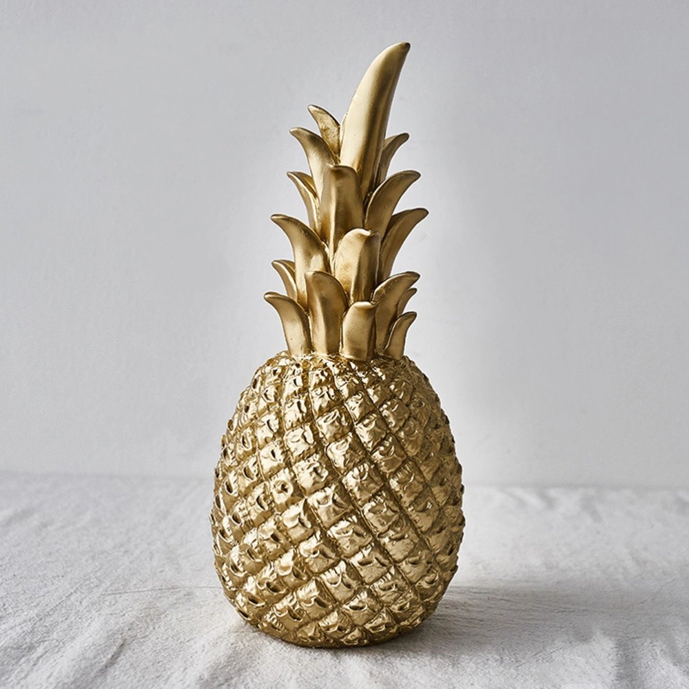 Creative Modern Resin Pineapple Shaped Ornament Gift Home Desktop Decoration Wedding Decor(Golden,Small)