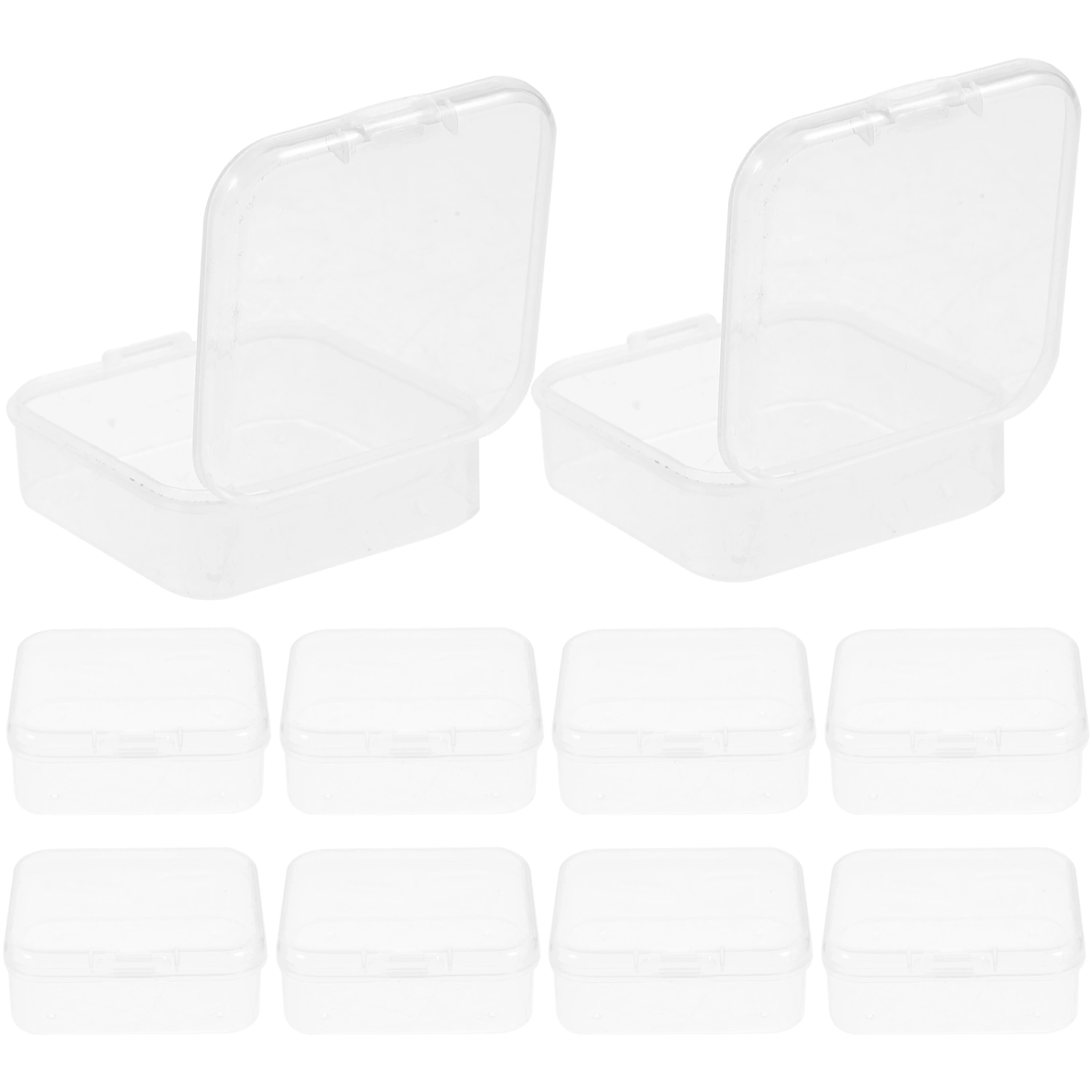40pcs Small Square Transparent Storage Boxes Jewelry Beaded Parts Storage Holders